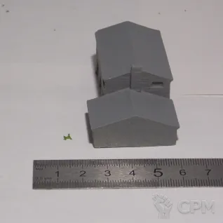 Описание картинки Двухэтажный коттедж с гаражом от Dwarf Pirate Foundry по цене 200руб | Свободный Рынок Миниатюр - СРМ