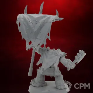Описание картинки Orkaz Bearer Boss орк Warhammer 40k миниатюра для покраски, база 50 мм в комплекте от 3DSprint по цене 700руб | Свободный Рынок Миниатюр - СРМ