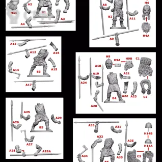 Описание картинки VXDA016 Early Saxon Unarmoured Warriors от Base 28 по цене 4 500руб | Свободный Рынок Миниатюр - СРМ