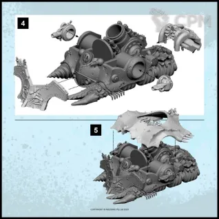 Описание картинки Sea grub destroyer tank\Plagueburst Crawler от Мастерская террейна по цене 2 300руб | Свободный Рынок Миниатюр - СРМ