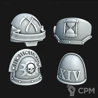 Описание картинки Death Guard Shoulderpads от Хижина Мопса по цене 900руб | Свободный Рынок Миниатюр - СРМ