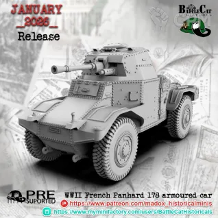 Описание картинки French Panhard 178 Armoured Car от 3DPrintClub по цене 1 100руб | Свободный Рынок Миниатюр - СРМ