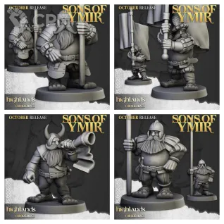 Описание картинки Dwarf Pikemen Unit от 3DPrintClub по цене 100руб | Свободный Рынок Миниатюр - СРМ