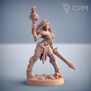 Описание картинки Fantasy Pin-up. Девушка искательница приключений от Подземный человек по цене 320руб | Свободный Рынок Миниатюр - СРМ