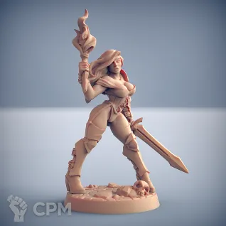 Описание картинки Fantasy Pin-up. Девушка искательница приключений от Подземный человек по цене 320руб | Свободный Рынок Миниатюр - СРМ