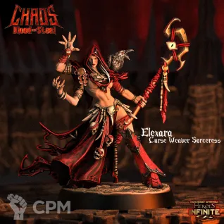 Описание картинки Elexara, Curse Weaver Sorceress от Troster по цене 250руб | Свободный Рынок Миниатюр - СРМ