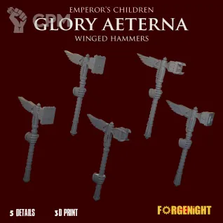 Описание картинки Emperor's Children Winged Hammers Glory Aeterna от ForgeNight по цене 250руб | Свободный Рынок Миниатюр - СРМ