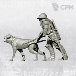 Описание картинки English Yeoman with Warhound от Manufactorum76 по цене 180руб | Свободный Рынок Миниатюр - СРМ