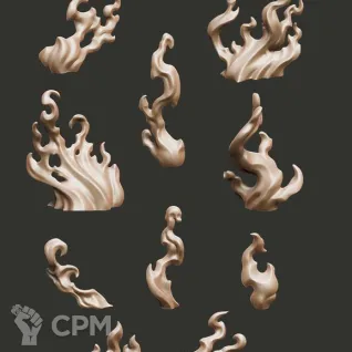 Описание картинки Элементы огня от Octopus Workshop  по цене 200руб | Свободный Рынок Миниатюр - СРМ
