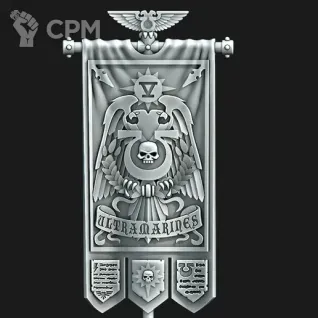 Описание картинки Баннер Ультрамаринов от 1й по 5ю роту(цена за 1 ба от 3D Wargaming по цене 75руб | Свободный Рынок Миниатюр - СРМ