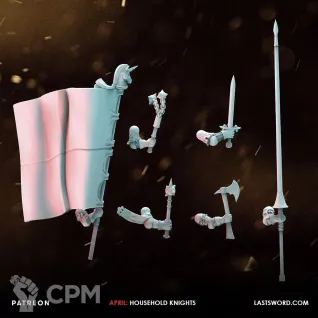 Описание картинки Бретонские рыцари(цена за 5 штук) от 3D Wargaming по цене 1 600руб | Свободный Рынок Миниатюр - СРМ