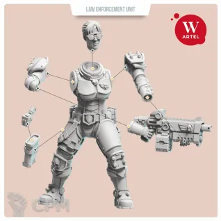Описание картинки L.E.U. - Riot Assault Squad (Female enforcers) от Артель W по цене 2 900руб | Свободный Рынок Миниатюр - СРМ
