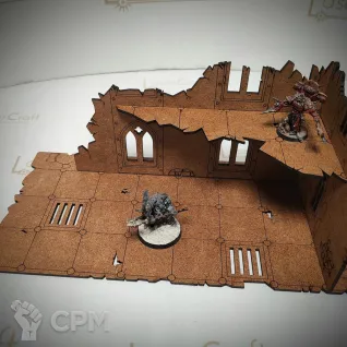 Описание картинки Руина WH40k 9х5х5 с платформой открытая от StudioOtolega по цене 350руб | Свободный Рынок Миниатюр - СРМ