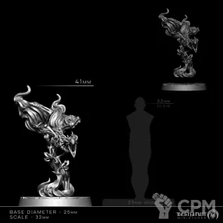 Описание картинки Некромант с фамильяром от 3D Wargaming по цене 350руб | Свободный Рынок Миниатюр - СРМ