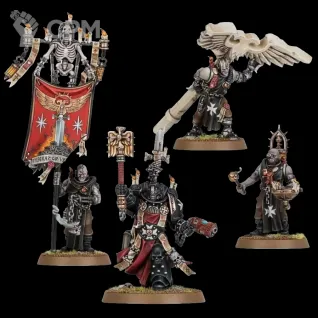 Описание картинки Black Templars Chaplain Grimaldus and Retinue от Орки с наГорки по цене 450руб | Свободный Рынок Миниатюр - СРМ