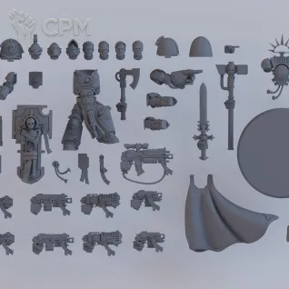 Описание картинки Набор миниатюр Warhammer 40000 Adeptus Astartes: Captain / Космодесант: Капитан от Лавка Приключенца по цене 249руб | Свободный Рынок Миниатюр - СРМ