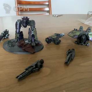 Описание картинки Warlord titan + рыцарь Порфирион + рыцать доминус + мешок битсов от Chelik по цене 6 500руб | Свободный Рынок Миниатюр - СРМ