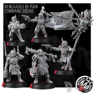 Описание картинки RENEGADES OF PAIN COMMAND SQUAD Командный отряд ренегатов от WastelandMiniatures по цене 730руб | Свободный Рынок Миниатюр - СРМ