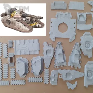 Описание картинки Fellblade Super-Heavy Battle Tank от Жадная лапа по цене 8 500руб | Свободный Рынок Миниатюр - СРМ
