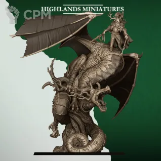 Описание картинки Feral Elf Prince on Feral Dragon от Manufactorum76 по цене 3 500руб | Свободный Рынок Миниатюр - СРМ