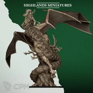 Описание картинки Feral Elf Prince on Feral Dragon от Manufactorum76 по цене 3 500руб | Свободный Рынок Миниатюр - СРМ