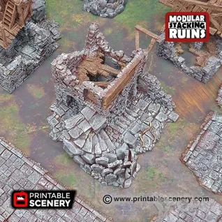 Описание картинки Шаткие руины от 3D Wargaming по цене 4 200руб | Свободный Рынок Миниатюр - СРМ