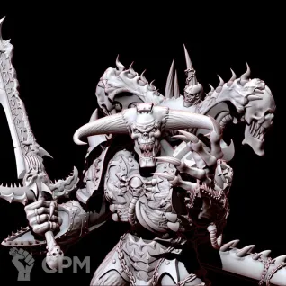 Описание картинки 40K Daemon Prince / Демон принц с мечом от 3D Print Workshop по цене 1 239руб | Свободный Рынок Миниатюр - СРМ