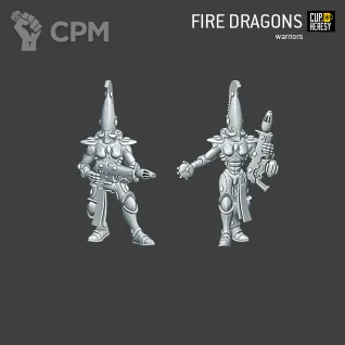 Описание картинки Fire Dragons 5x от Cup of Heresy по цене 800руб | Свободный Рынок Миниатюр - СРМ