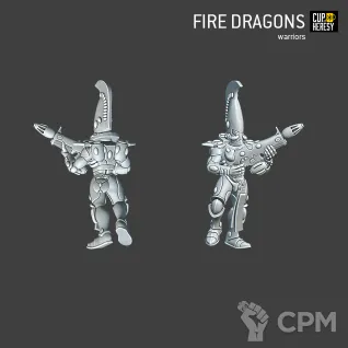 Описание картинки Fire Dragons 5x от Cup of Heresy по цене 800руб | Свободный Рынок Миниатюр - СРМ