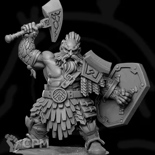 Описание картинки Firepeak Dwarf\Дварф Огненного пика от SmallSnakePit по цене 350руб | Свободный Рынок Миниатюр - СРМ