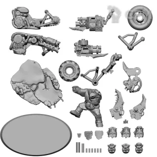 Описание картинки Warboss on warbike от у Васи по цене 850руб | Свободный Рынок Миниатюр - СРМ