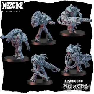 Описание картинки Fleshbound Ruiners Squad 'A' от Brutality по цене 1 500руб | Свободный Рынок Миниатюр - СРМ