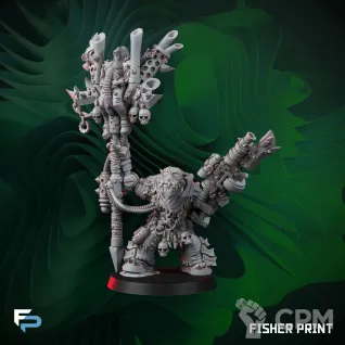 Описание картинки Ork Mad Riders Boy With Metall Banner от Fisher print по цене 480руб | Свободный Рынок Миниатюр - СРМ