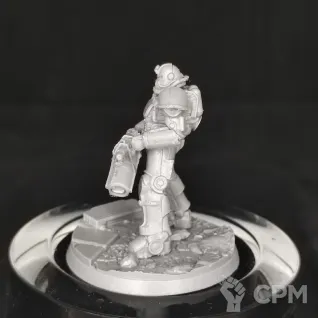 Описание картинки Т-51 с Огнемётом от Dwarf Pirate Foundry по цене 300руб | Свободный Рынок Миниатюр - СРМ