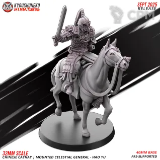 Описание картинки CATHAY MOUNTED CELESTIAL SWORD GENERAL HAO YU от Manufactorum76 по цене 400руб | Свободный Рынок Миниатюр - СРМ