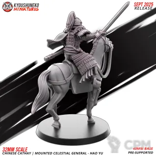 Описание картинки CATHAY MOUNTED CELESTIAL SWORD GENERAL HAO YU от Manufactorum76 по цене 400руб | Свободный Рынок Миниатюр - СРМ