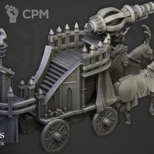 Описание картинки Arcane Cannon on Chariot от 3DPrintClub по цене 2 200руб | Свободный Рынок Миниатюр - СРМ