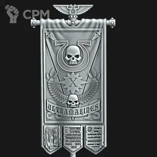 Описание картинки Баннер Ультрамаринов от 6й по 10ю роту (цена за 1 от 3D Wargaming по цене 75руб | Свободный Рынок Миниатюр - СРМ