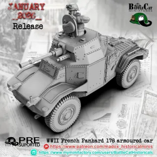 Описание картинки French Panhard 178 Armoured Car от 3DPrintClub по цене 1 100руб | Свободный Рынок Миниатюр - СРМ
