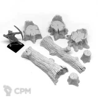 Описание картинки Набор пней и брёвен от Grabblecast по цене 1 050руб | Свободный Рынок Миниатюр - СРМ
