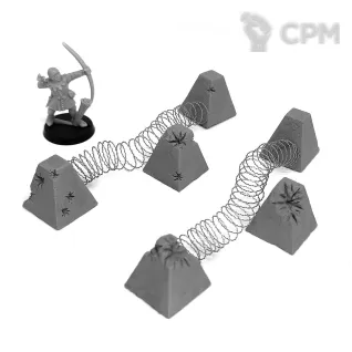 Описание картинки Бетонные надолбы и колючая проволока от Grabblecast по цене 525руб | Свободный Рынок Миниатюр - СРМ
