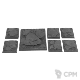 Описание картинки Квадратные подставки 25мм+50мм "горы" от Grabblecast по цене 450руб | Свободный Рынок Миниатюр - СРМ