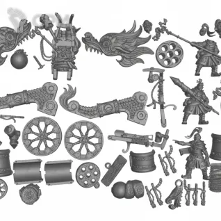 Описание картинки Cathayan Grand Cannons  Fire Rain Rocket Batteries от WastelandMiniatures по цене 1 700руб | Свободный Рынок Миниатюр - СРМ