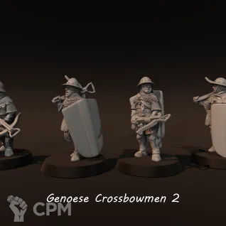 Описание картинки Genoese crossbowmen от Recruiter по цене 750руб | Свободный Рынок Миниатюр - СРМ