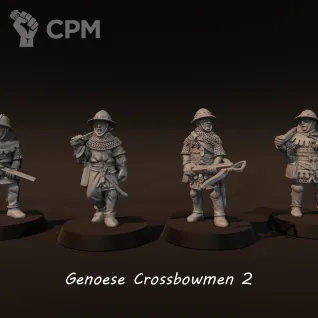 Описание картинки Genoese crossbowmen от Recruiter по цене 750руб | Свободный Рынок Миниатюр - СРМ