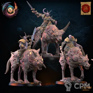 Описание картинки Gluttony Warriors Knights on Rotten Wolfs от PocketSized Prints по цене 1 600руб | Свободный Рынок Миниатюр - СРМ