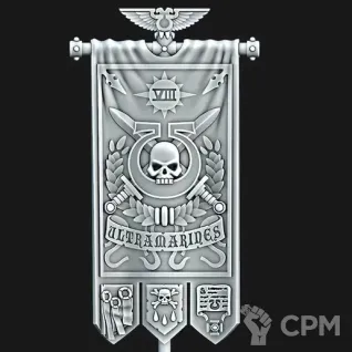Описание картинки Баннер Ультрамаринов от 6й по 10ю роту (цена за 1 от 3D Wargaming по цене 75руб | Свободный Рынок Миниатюр - СРМ