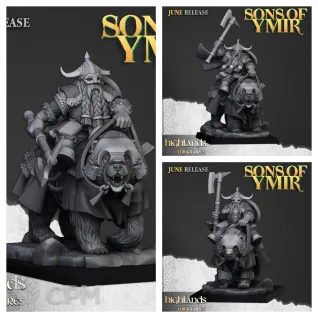 Описание картинки Heavy Dwarf Cavalry от 3DPrintClub по цене 300руб | Свободный Рынок Миниатюр - СРМ