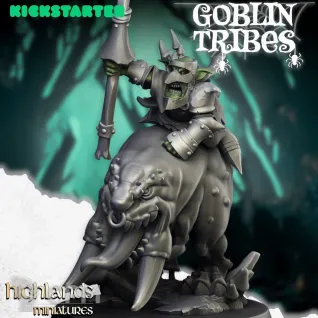 Описание картинки Loonboss on Giant Cave Squig от MrMetalHorror по цене 350руб | Свободный Рынок Миниатюр - СРМ