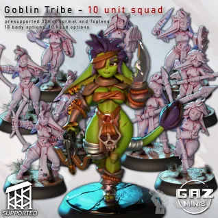 Описание картинки Goblin tribe Squad 1 от PocketSized Prints по цене 1 300руб | Свободный Рынок Миниатюр - СРМ